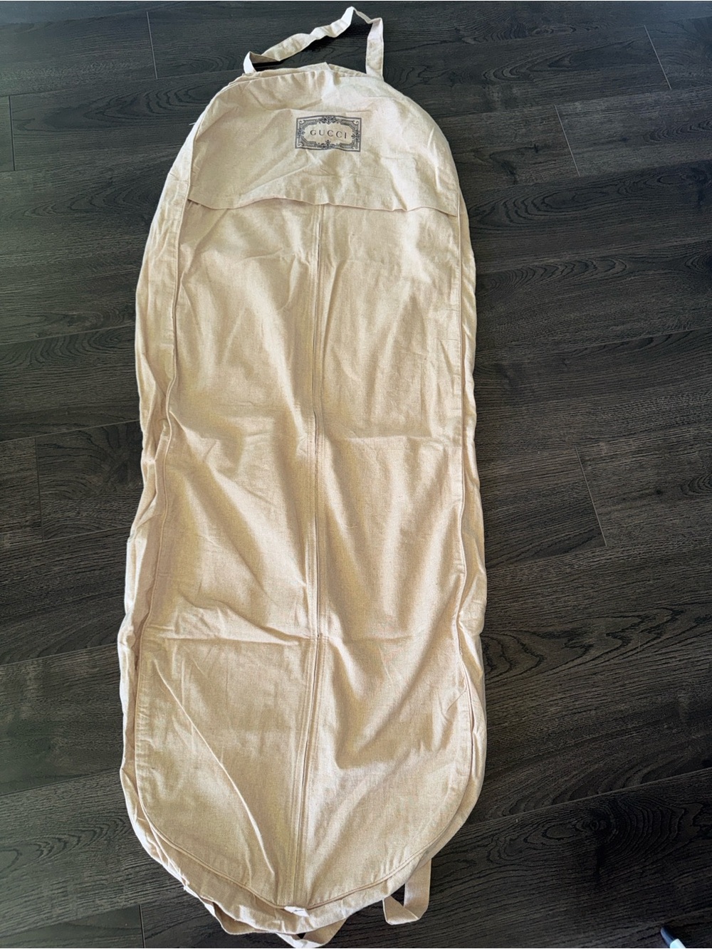 Gucci Beige Garment bag with Black Logo Print